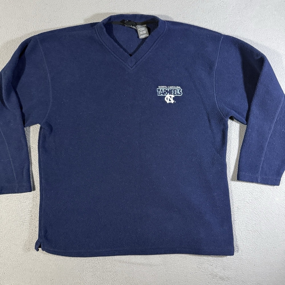 VTG UNC V-Neck Fleece Jacket North Carolina‎ Tar Heels Pro Edge Size XL
